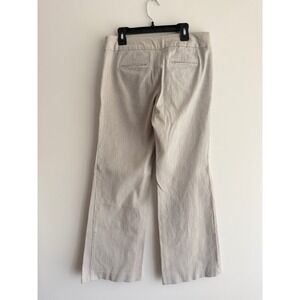 Gap Hip Slung Fit Flared Leg Pinstripe Pants Gray White Cotton Size 4